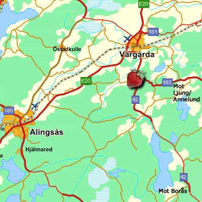 Karta över Stenatorp samt länk för att få vägbeskrivning.